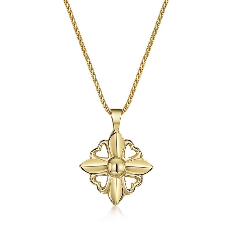 18ct Scottish Gold Star Fleur De Lys Pendant