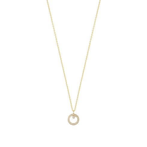 Georg Jensen 18ct yellow gold Halo pendant with round brilliant cut diamonds. Diamond weight 0.06ct.