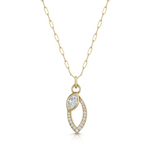 18ct Yellow Gold Flora Diamond Pendant
