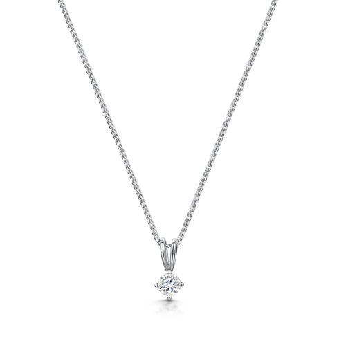 Round Brilliant 0.30ct Diamond Pendant in 18ct White Gold