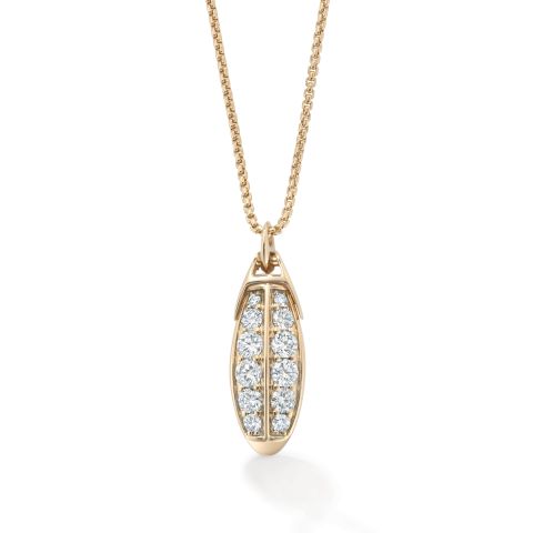 Signature Double Row Pendant in Rose Gold