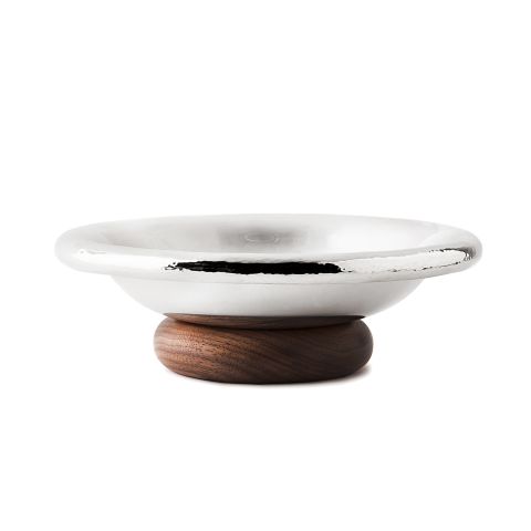 Sterling Silver Adam Bowl on Wooden Base