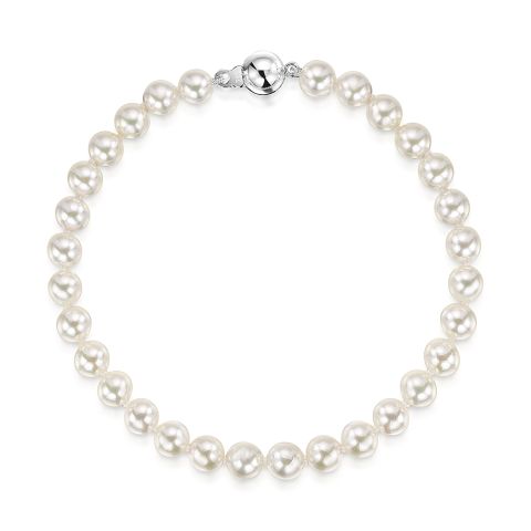 Pearl Single Row Ayoka Bracelet with 18ct White Gold Clasp