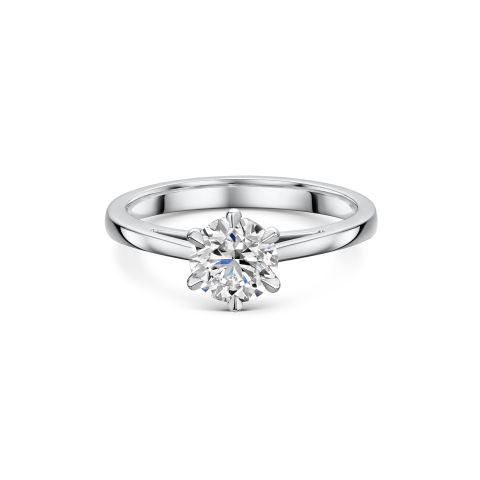 The Engagement Collection: Brilliant-Cut 1.01ct 6 Claw Solitaire Ring In Platinum