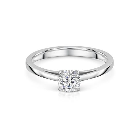 The Engagement Collection: Brilliant-Cut 0.40ct 4 Claw Solitaire Ring In Platinum