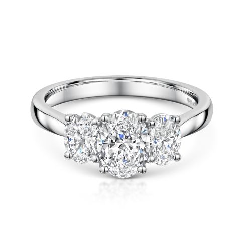 0.80ct Three Stone Diamond Engagement Ring in Platinum