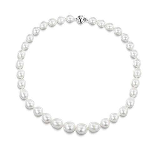 south sea cultured pearl strand necklace in 18ct white gold