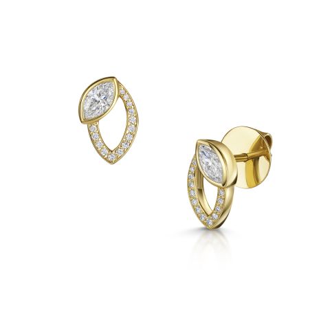 18ct Yellow Gold Flora Stud Earrings