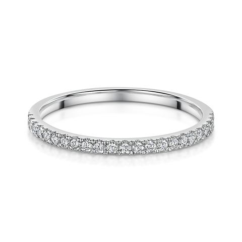 Platinum Round Brilliant Cut Diamond Half Eternity Ring