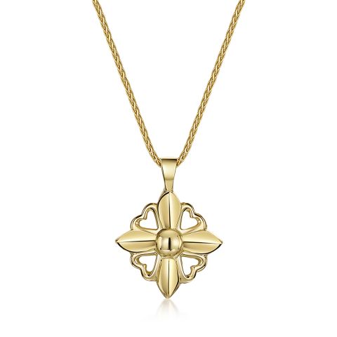 18ct Scottish Gold Star Fleur-De-Lys Pendant