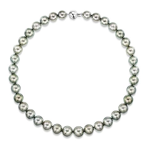 Tahitian Pearl Strand Necklace In 18ct White Gold